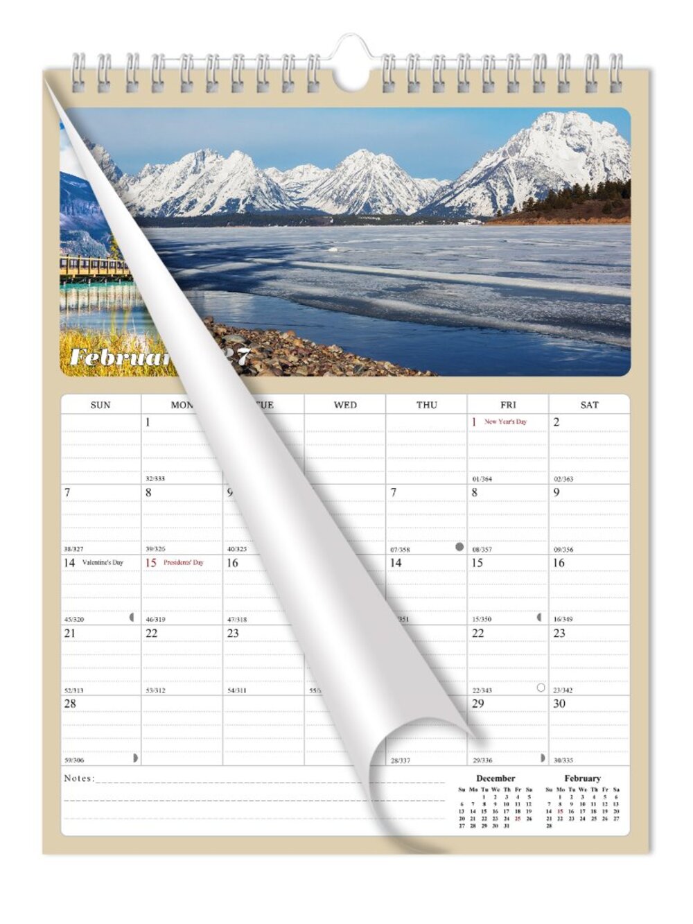 2027 Wall Calendar Spiral-bound Twin - 12 Months Planner 8.5" x 11 National Park